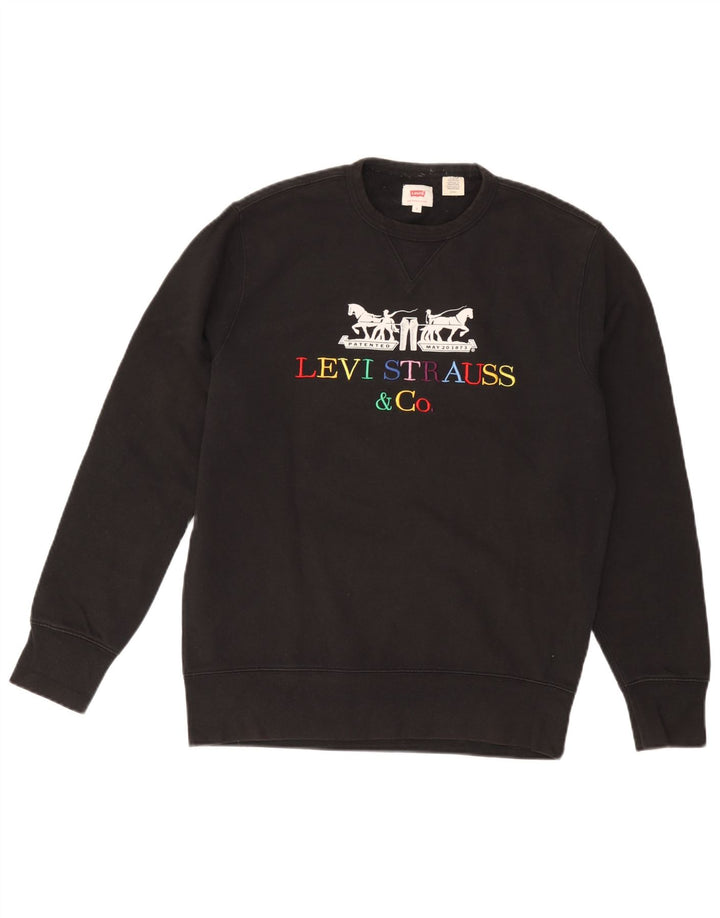 Levi's Hombre Sudadera Gráfica Jersey Pequeño Algodón Negro