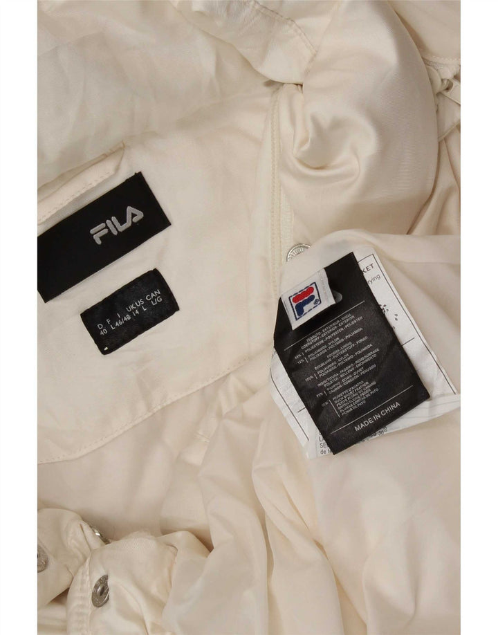 Fila Chaqueta acolchada con capucha para mujer UK 44 Poliéster blanco grande