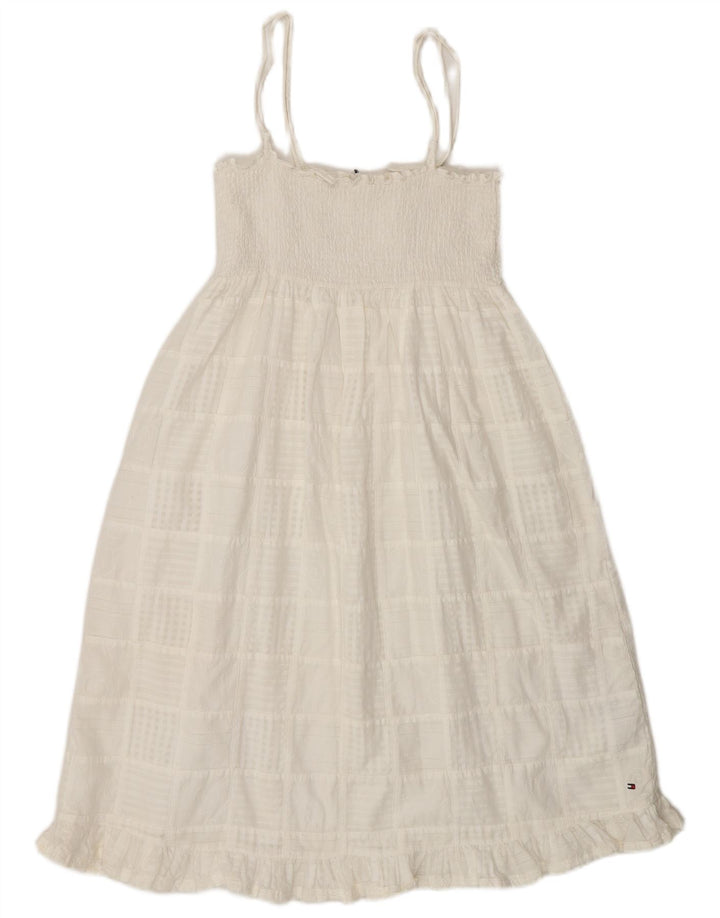 Tommy Hilfiger Vestido de verano para mujer UK 8 Small White Check Cotton