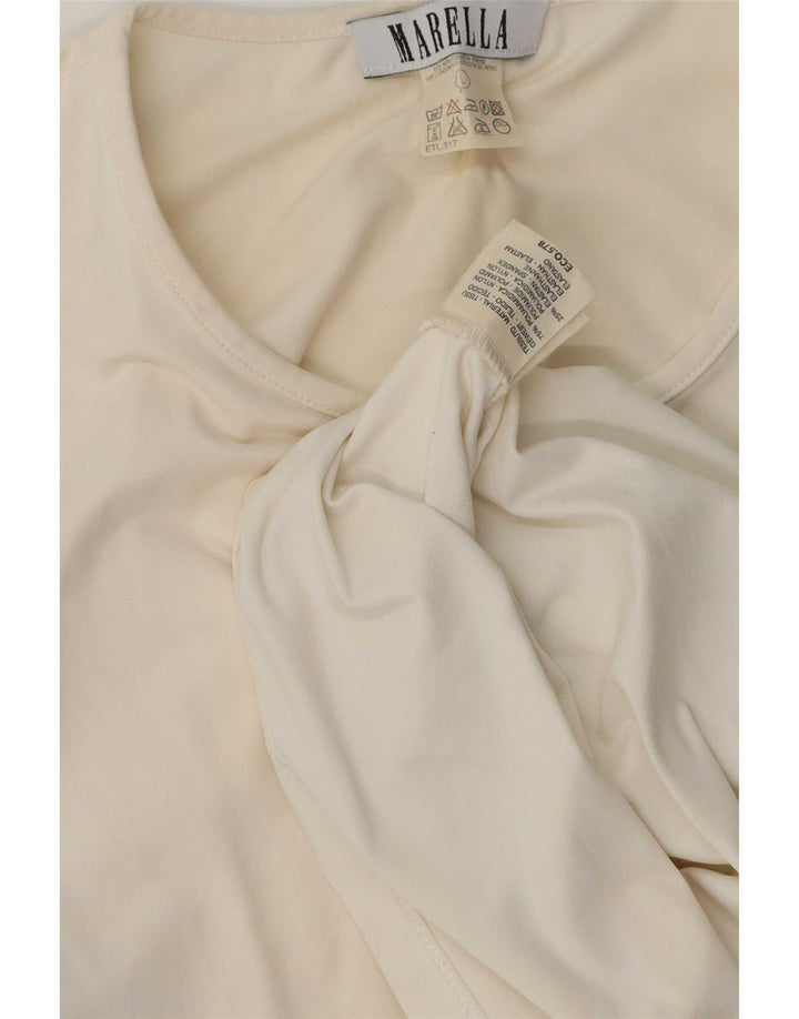 Marella Camiseta para mujer Top UK 44 Large Poliamida blanca