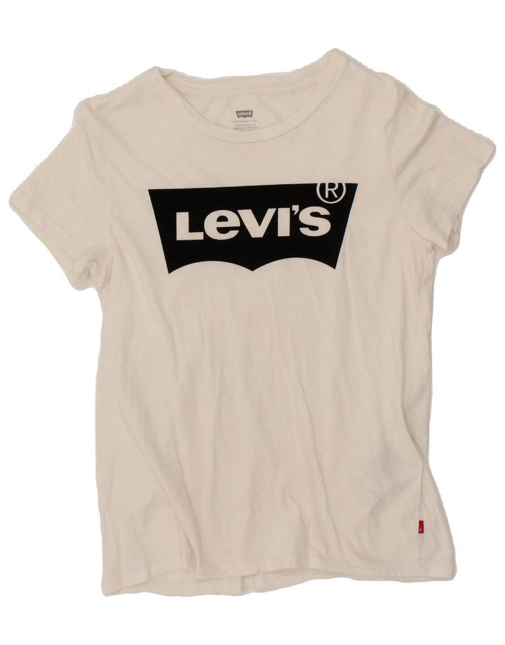 LEVI'S Mens Graphic T-Shirt Top Small White Cotton Vintage Levi's and Second-Hand Levi's from Messina Hembry 