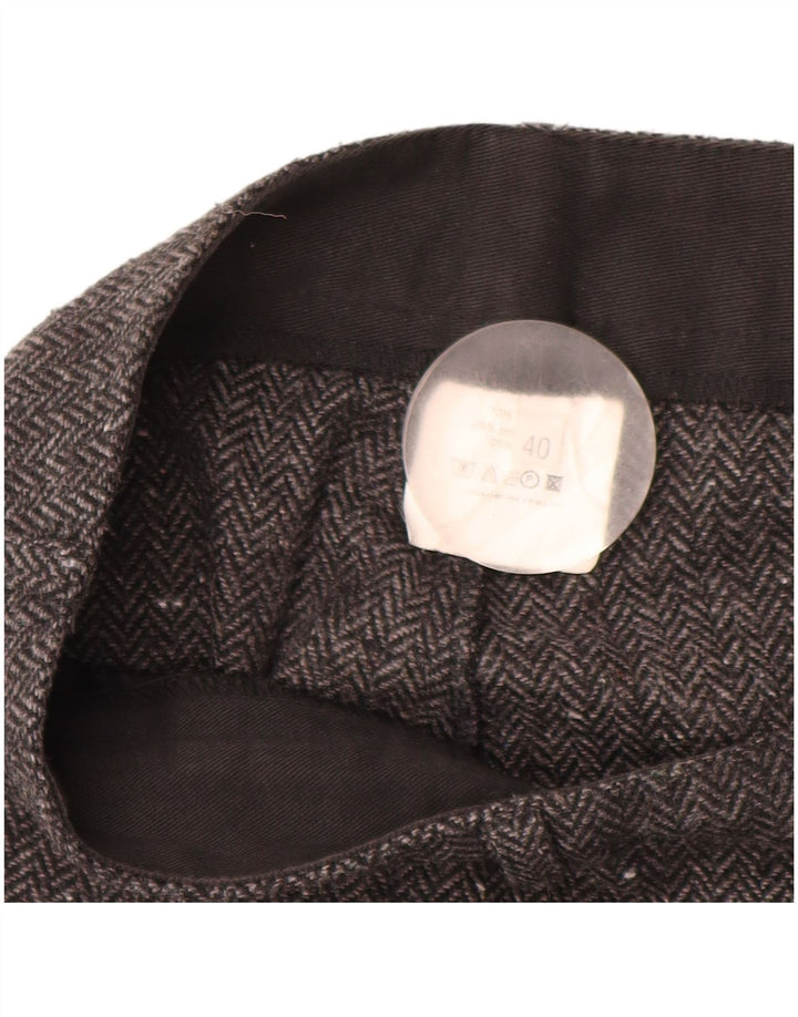 VINTAGE Pantalones casuales para mujer IT 40 Pequeño W28 L32 Espiga gris