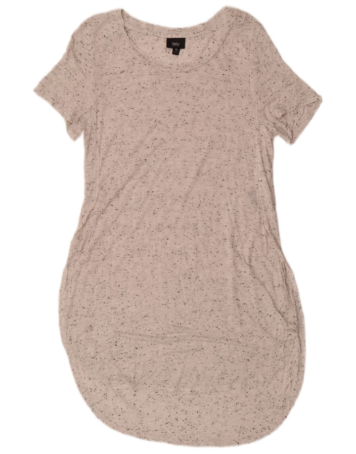 MOSSIMO Vestido tipo camiseta para mujer UK 40 Mediano Rayón moteado blanco