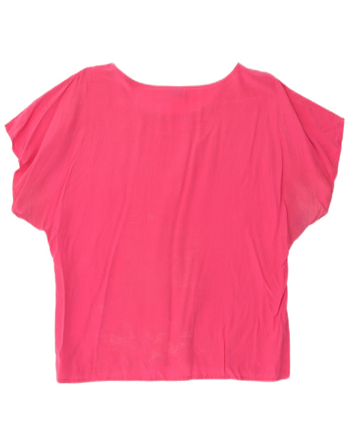 MARELLA Blusa para Mujer Top UK 46 Grande Seda Rosa