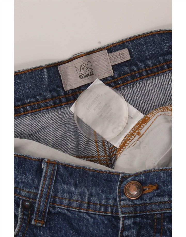 Marks & Spencer Vaqueros rectos de corte regular para hombre W32 L33 Algodón azul
