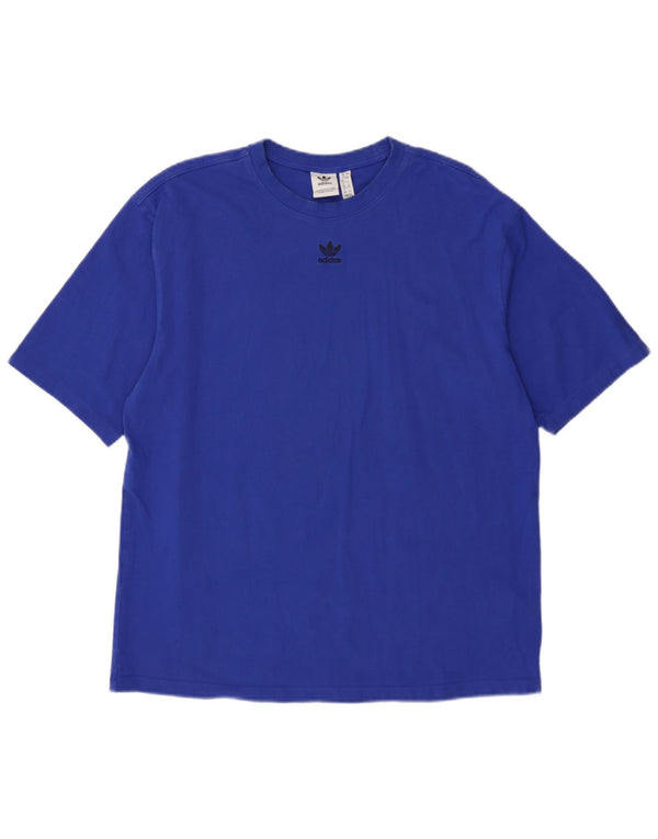 Adidas - Camiseta holgada para mujer, talla 40, algodón azul medio