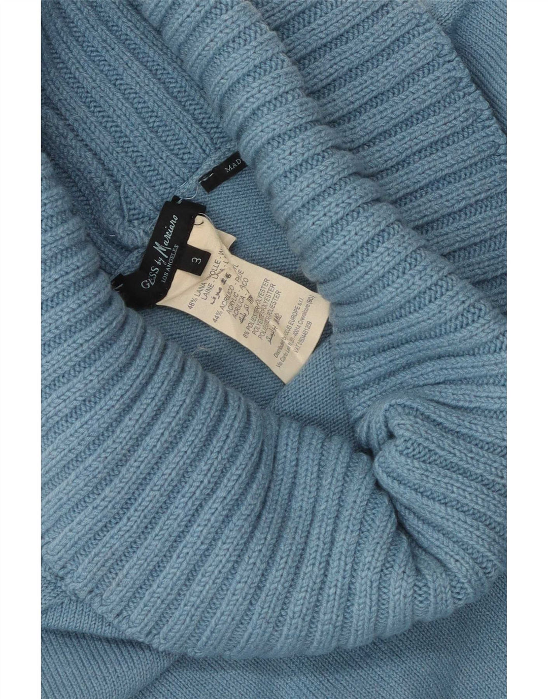 Guess Jersey con cuello vuelto para mujer Talla 3 Small Blue Wool