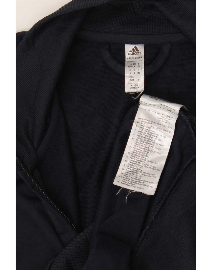 Adidas - Chaqueta de chándal gráfica para hombre, talla 40/42, talla mediana, azul marino