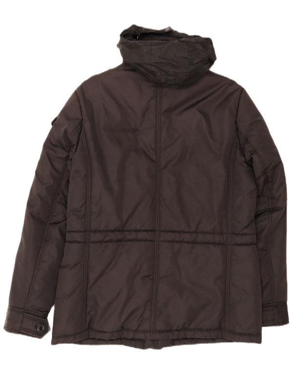 Marina Militare Chaqueta acolchada con capucha para hombre UK 38 Medium Negro Poliamida
