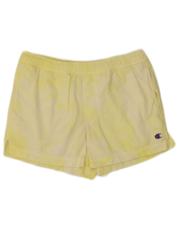 Champion Pantalones cortos deportivos para mujer UK 6 XS Algodón teñido anudado amarillo