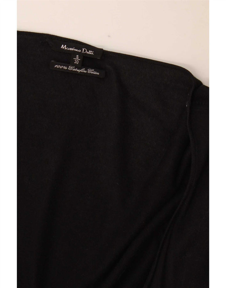 Massimo Dutti Cárdigan Abierto para Mujer UK 40 Small Algodón Negro