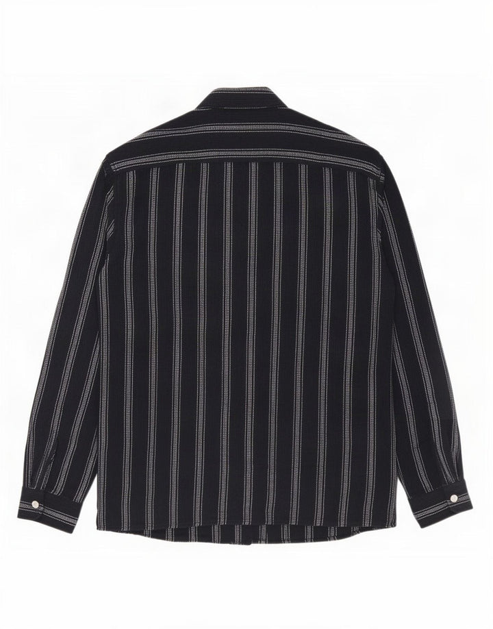 Zara Hombre Camisa Mediana Azul Marino Rayas Algodón