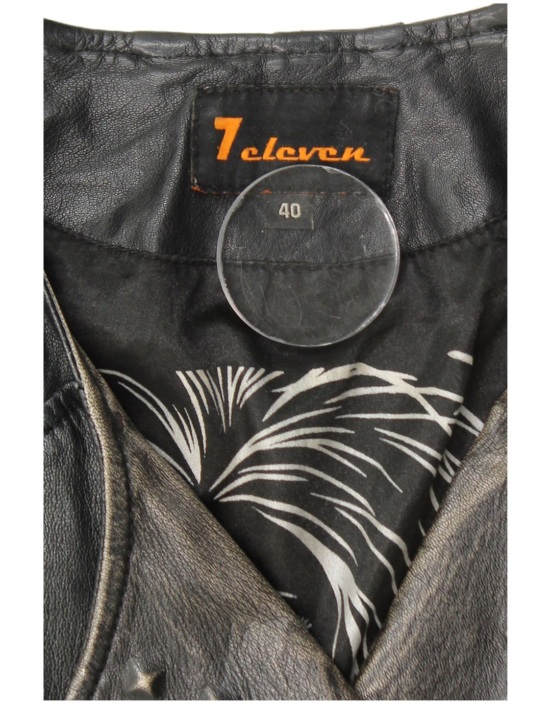 Vintage mujer crop cuero biker chaqueta IT 40 pequeño cuero negro