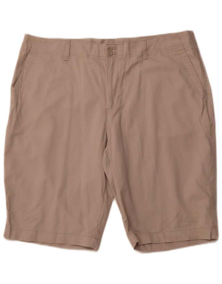 EDDIE BAUER Pantalones cortos chinos de cintura alta para mujer US 18 2XL W38 Algodón beige