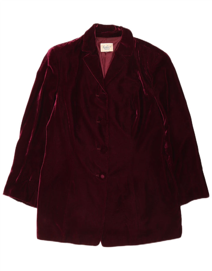 Luisa Spagnoli Chaqueta Blazer de Terciopelo con 4 Botones para Mujer UK 44 Medium Borgoña