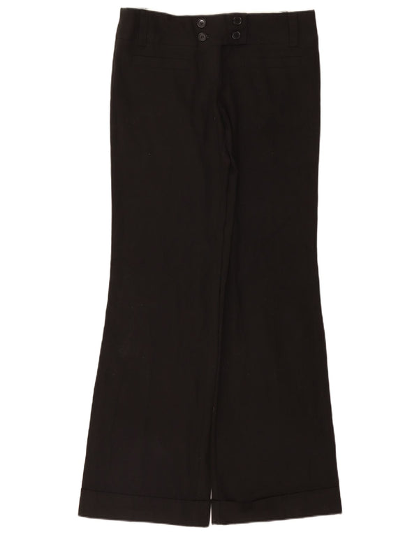 Topshop Pantalones casuales acampanados para mujer UK 12 Medium W32 L33 Negro