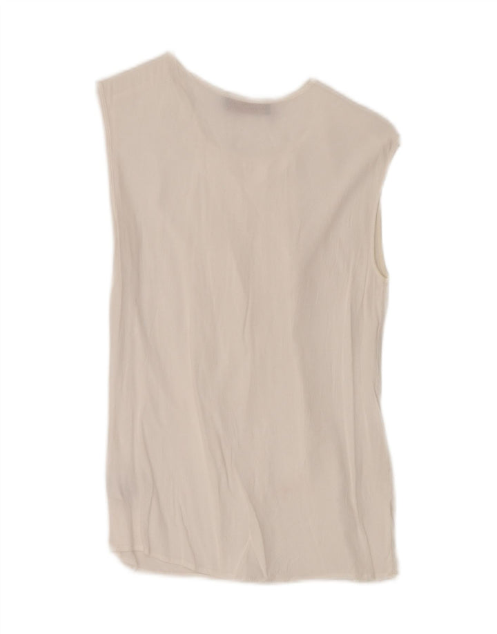 Blusa Mujer Trussardi Jeans Top IT 40 Small Viscosa Blanca