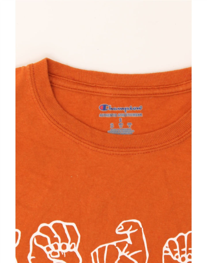 CHAMPION Mens Texas Graphic T-Shirt Top Small Orange Vintage Champion and Second-Hand Champion from Messina Hembry 