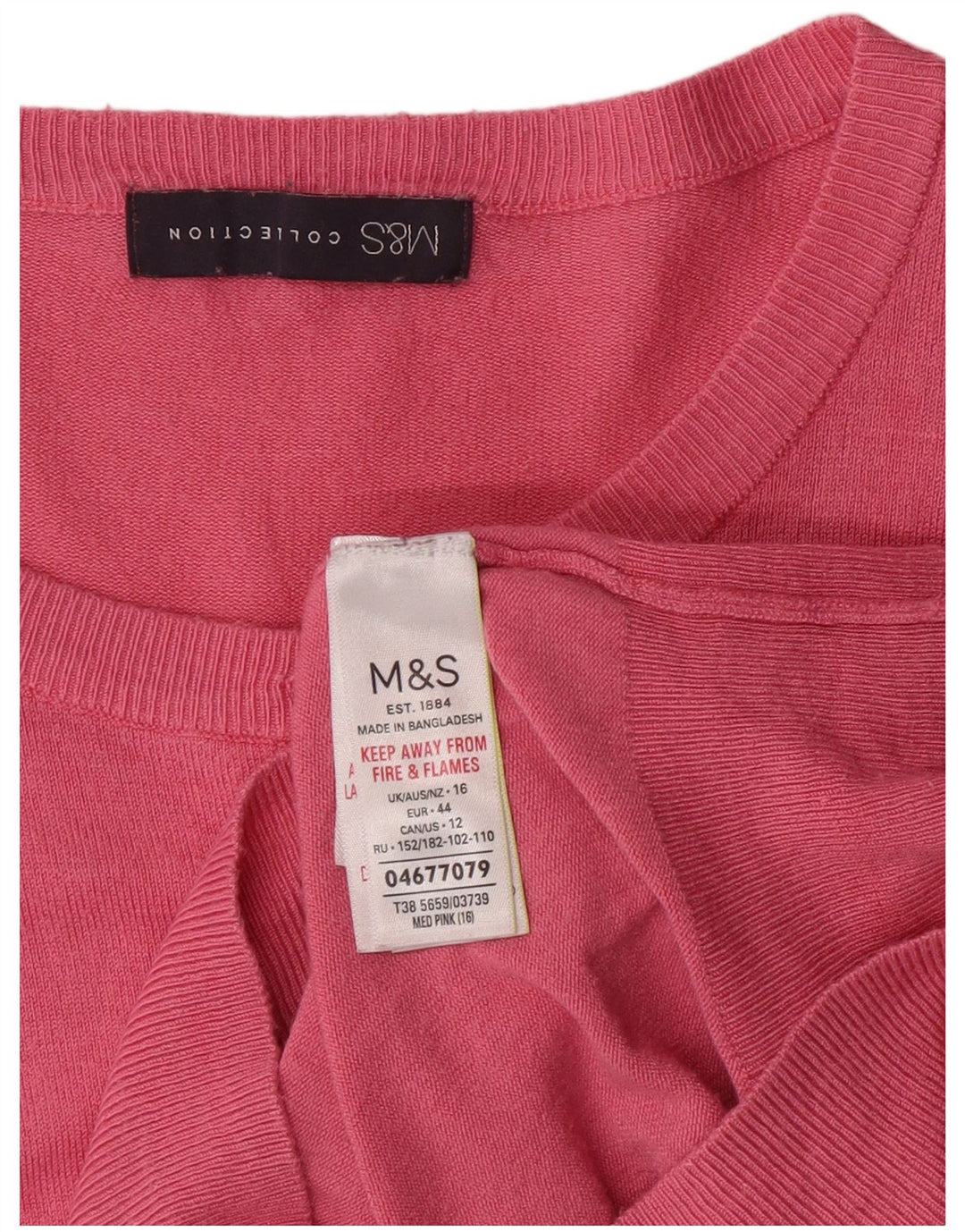 Marks & Spencer Suéter tipo cárdigan para mujer UK 46 Grande Viscosa rosa clásica