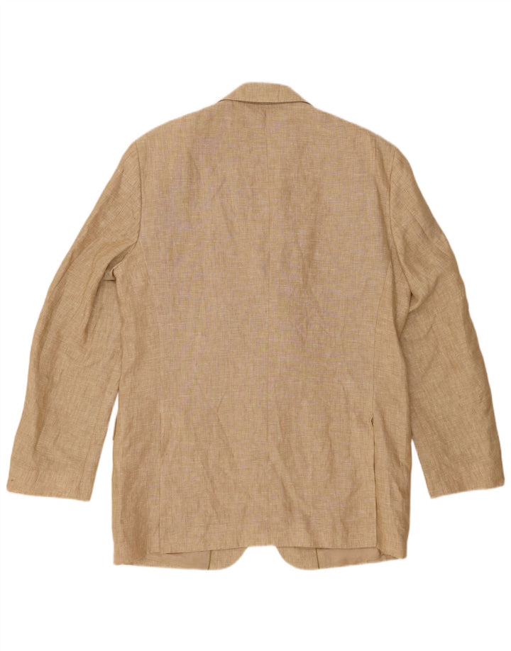 MASSIMO DUTTI Chaqueta tipo blazer de 3 botones para hombre UK 38 Medium Beige Linen