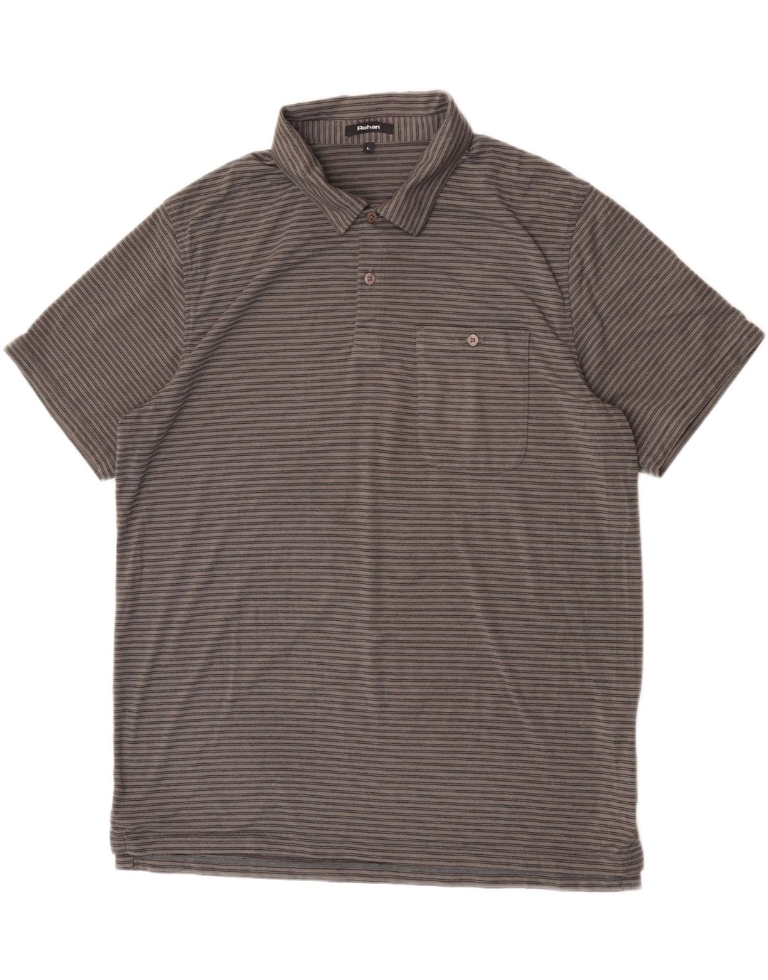Rohan Polo Hombre Grande Gris Rayas Poliéster