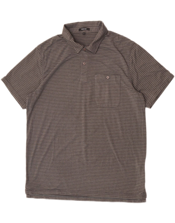 Rohan Polo Hombre Grande Gris Rayas Poliéster