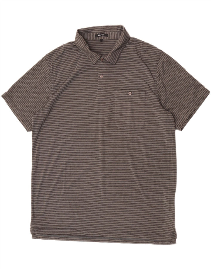 Rohan Polo Hombre Grande Gris Rayas Poliéster