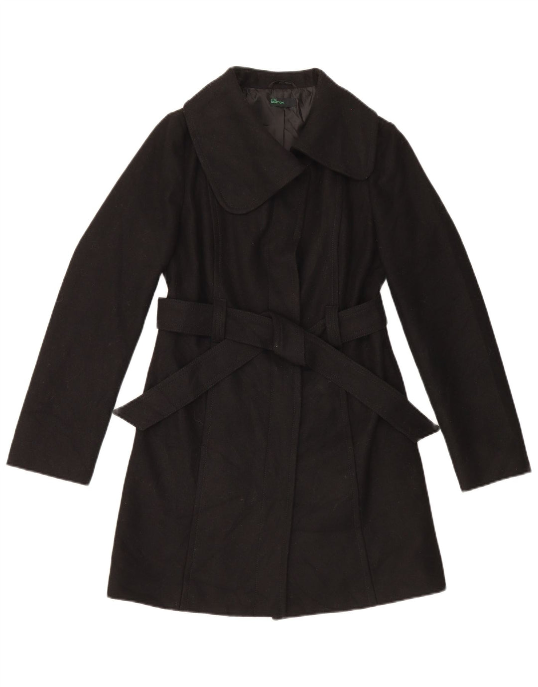 Abrigo Mujer Benetton IT 40 Small Lana Negro