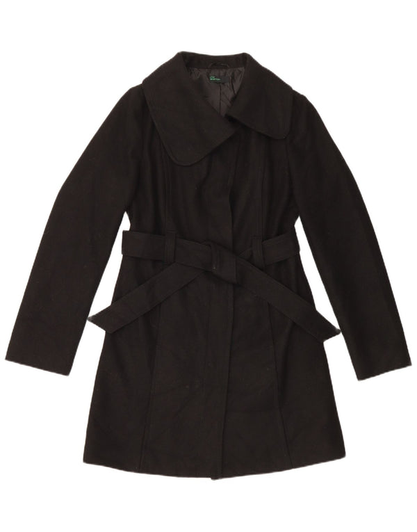 Abrigo Mujer Benetton IT 40 Small Lana Negro