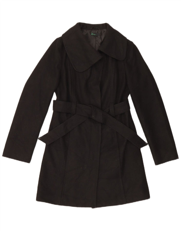 Abrigo Mujer Benetton IT 40 Small Lana Negro