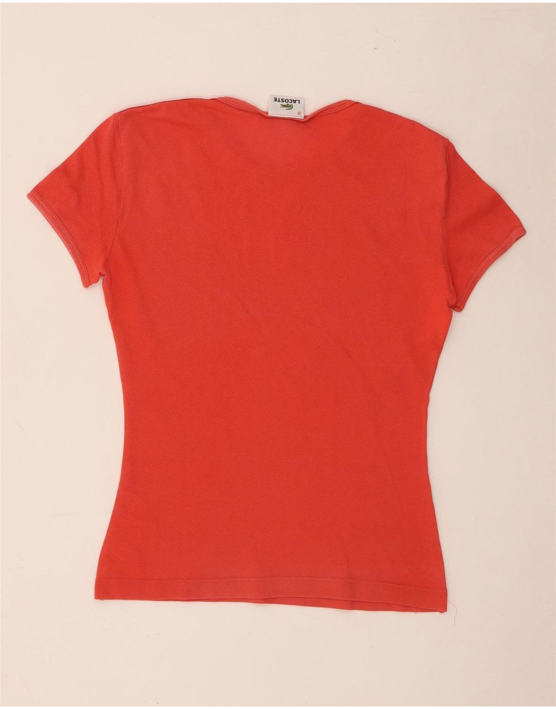 Camiseta Lacoste Mujer Top Talla 38 Mediana Naranja Algodón