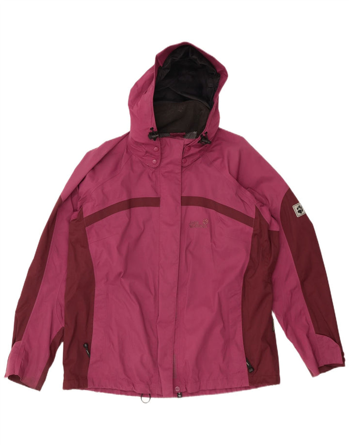 JACK WOLFSKIN Chaqueta impermeable extragrande para mujer UK 18/20 XL Burdeos