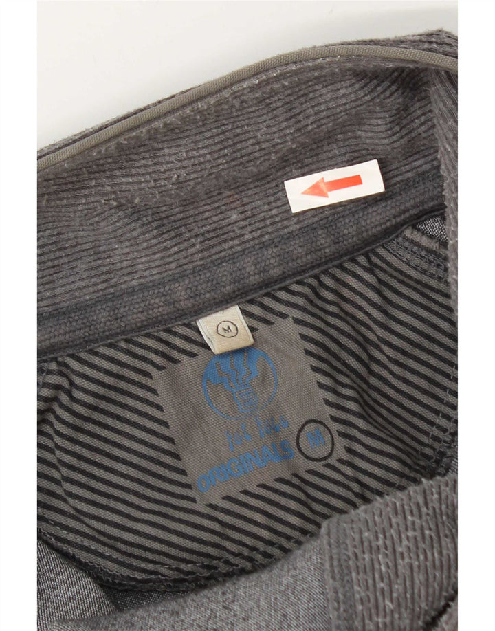 Sudadera con cremallera en el cuello para hombre Fat Face Jersey de algodón color block en gris medio