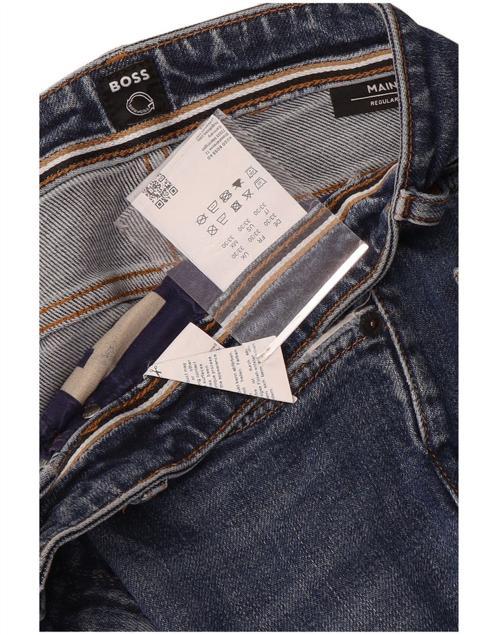 Vaqueros Hugo Boss Hombre Regulares Rectos W33 L28 Algodón Azul