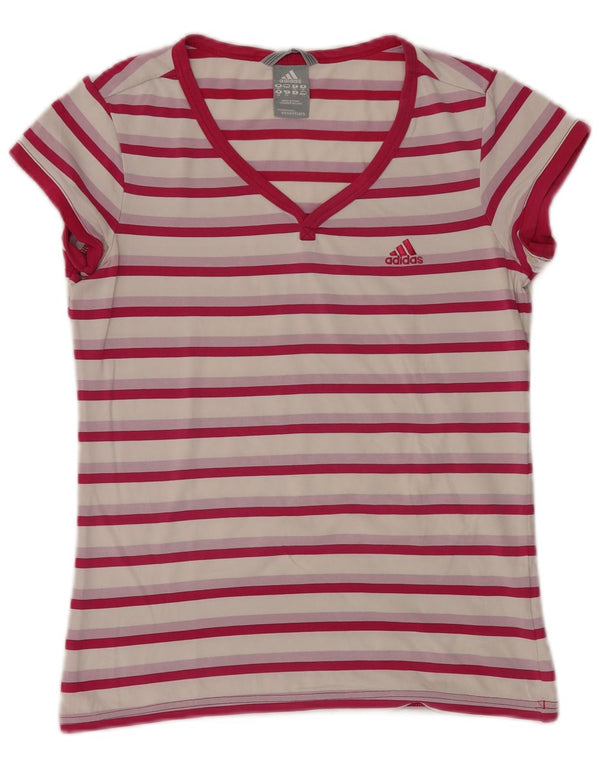 Adidas Camiseta para mujer Top UK 12 Medium Pink Stripes