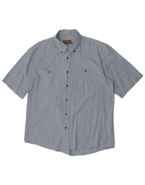 European Project Camisa Manga Corta Hombre XL Algodón Azul