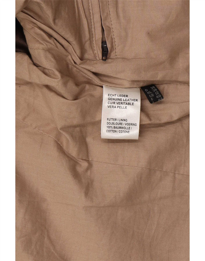 David Moore Chaqueta de cuero para mujer Reino Unido 12 Marrón medio