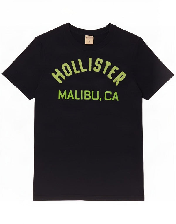 Camiseta Hollister Malibu para hombre con gráfico, parte superior de algodón azul marino mediano