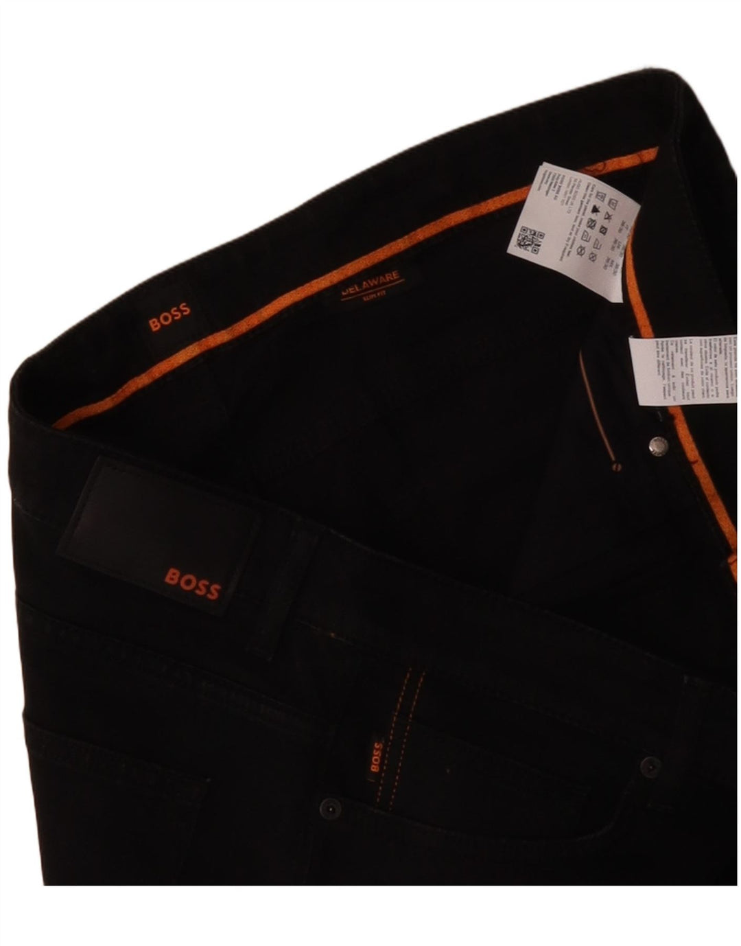 HUGO BOSS Pantalones informales de corte slim Delaware para hombre W36 L30 Algodón negro