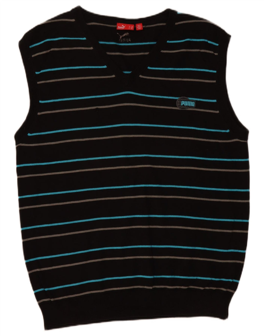 PUMA Mens Vest Tank Top 2XL Black Striped