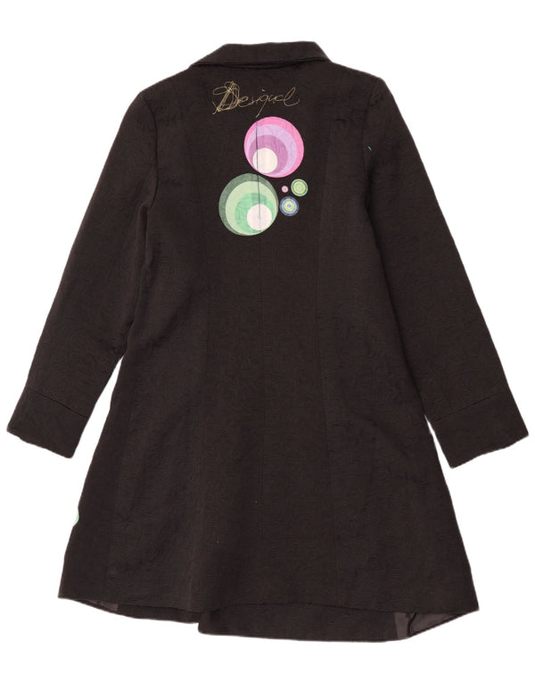 Desigual Abrigo gráfico para mujer EU 44 XL Poliéster geométrico negro