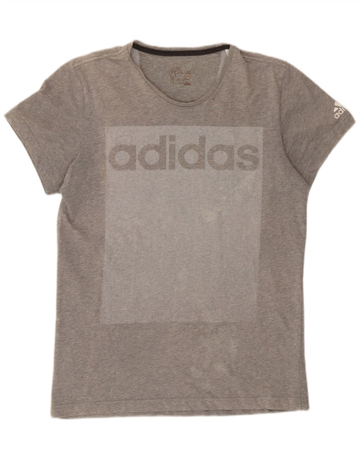 Adidas Hombre Camiseta Gráfica Top Gris Medio Colorblock