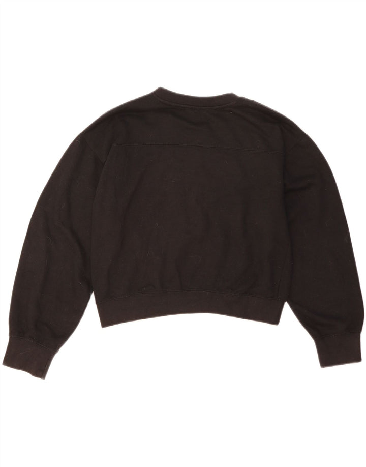 ZARA Mujer Crop Sudadera Oversize Jersey UK 10 Small Negro