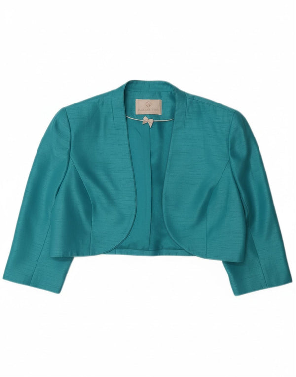 JACQUES VERT Chaqueta Bolero de Manga 3/4 para Mujer UK 46 Grande Turquesa