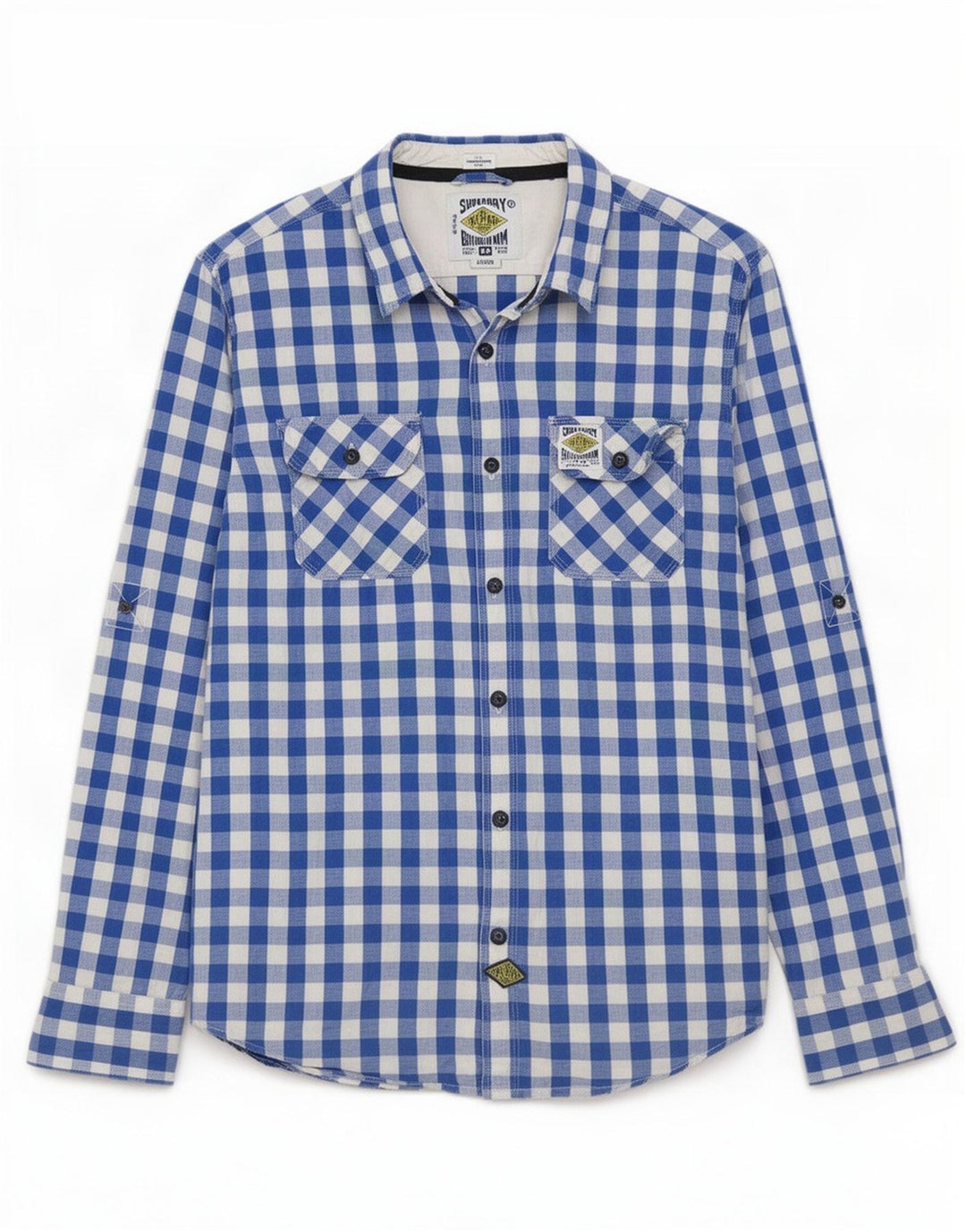 Superdry Camisa De Algodón A Cuadros Azul Grande Para Hombre