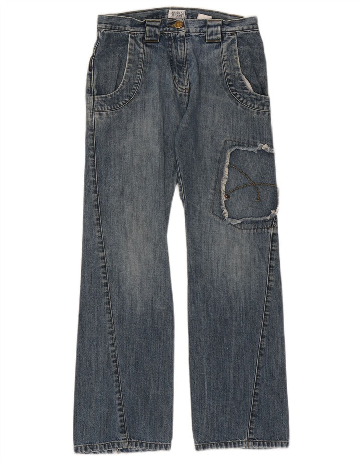 Armani Junior Vaqueros Sueltos para Niñas 10-11 Años W26 L28 Azul Patchwork