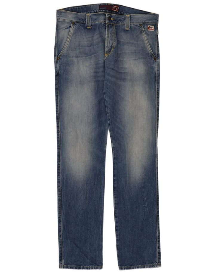 Roy Rogers Jeans rectos para hombre IT 48 Medium W34 L35 Algodón azul