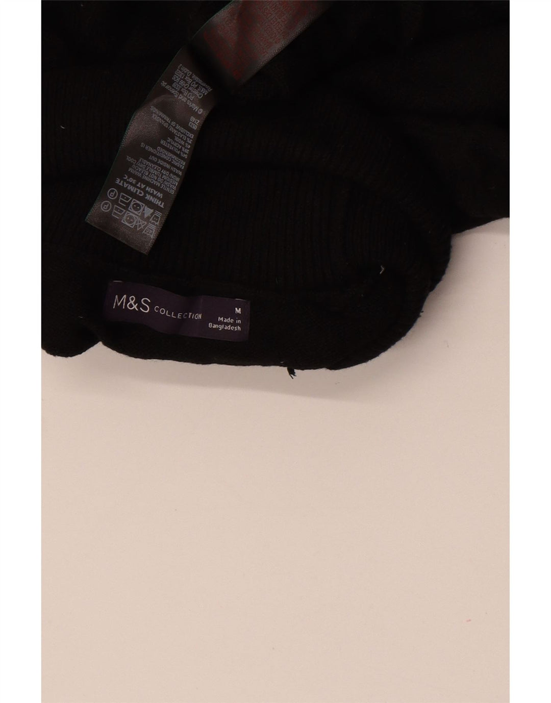 Marks & Spencer Jersey con cuello vuelto para mujer, talla 44, talla M, color negro