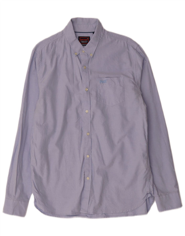 Camisa Superdry Hombre XL Algodón Azul