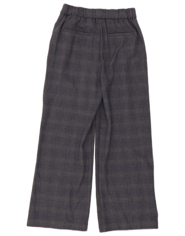 Zara Pantalones Chinos Pegged para Niñas 11-12 Años W26 L26 Cuadros Grises